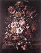 RUYSCH, Rachel Bouquet in a Glass Vase dsf Norge oil painting reproduction
